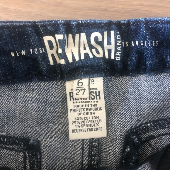 Rewash dark blue denim jean shorts size 6 27 cute summer zipper essentials - Picture 4 of 5